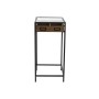 Tavolo aggiuntivo DKD Home Decor Marrone Nero Metallo Cristallo Legno MDF 30 x 30 x 65 cm