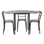 Tavolo con 4 sedie DKD Home Decor Marrone Nero Metallo Legno MDF 121 x 55 x 78 cm