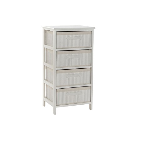 Cassettiera DKD Home Decor Bianco Bambù Legno di paulownia 42 x 32 x 81 cm