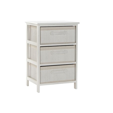 Cassettiera DKD Home Decor Bianco Bambù Legno di paulownia 42 x 32 x 63 cm