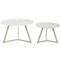 Set di 2 tavoli DKD Home Decor Bianco Dorato 80 x 80 x 47,5 cm