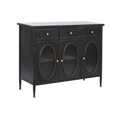 Credenza DKD Home Decor Nero Metallo Cristallo 100 x 40 x 80 cm