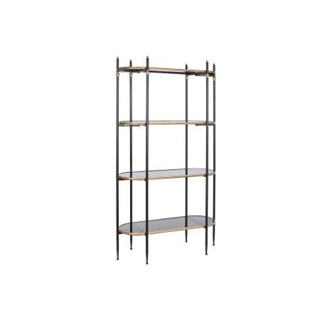 Scaffale DKD Home Decor Nero Dorato Metallo Cristallo 103 x 42 x 180 cm