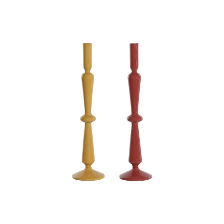 Candelabro Home ESPRIT Senape Terracotta Alluminio 10 x 10 x 41 cm (2 Unità)