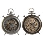 Orologio da Tavolo Home ESPRIT Rame Argentato Cristallo Ferro Vintage 29 x 6 x 40 cm (2 Unità)