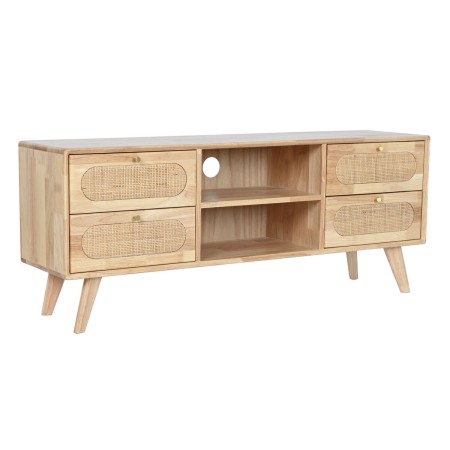 Mobile TV DKD Home Decor Naturale Metallo Legno d'albero della gomma 120 x 30 x 48 cm