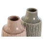 Vaso Home ESPRIT Grigio Rosa Porcellana 15 x 15 x 31 cm (2 Unità)