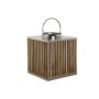 Portacandele DKD Home Decor Marrone Argentato Naturale Cristallo Legno di mango 31 x 31 x 35 cm