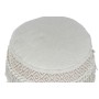 Poggiapiedi Home ESPRIT Bianco Frange 40 x 40 x 45 cm