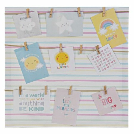 Portafoto DKD Home Decor Sunshine Tela Multicolore Neonato (50 x 2 x 50 cm)