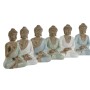 Statua Decorativa Home ESPRIT Bianco Verde Turchese Buddha Orientale 6 x 4 x 8,5 cm (6 Unità)