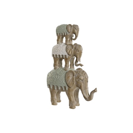 Statua Decorativa Home ESPRIT Bianco Elefante Coloniale 24,5 x 9,5 x 35 cm