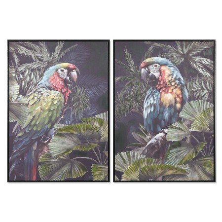 Quadro Home ESPRIT Pappagallo Tropicale 70 x 3,5 x 100 cm (2 Unità)