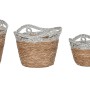 Set di Cesti Home ESPRIT Bianco Grigio Naturale Erba di mare Boho 29 x 29 x 32 cm (2 Unità)