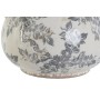 Vaso Home ESPRIT Bianco Marrone Grigio Gres Foglia della pianta 21 x 20 x 16 cm