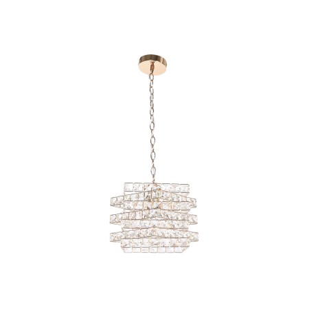 Lampadario Home ESPRIT Trasparente Dorato Metallo Cristallo 30 x 30 x 26 cm