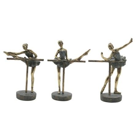 Statua Decorativa Home ESPRIT Grigio Dorato Ballerina Classica 14 x 8 x 20 cm (3 Unità)