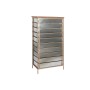 Cassettiera Home ESPRIT Marrone Grigio Argentato Naturale Metallo Abete Loft 66 x 33,5 x 121 cm