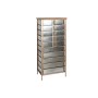 Cassettiera Home ESPRIT Marrone Grigio Argentato Naturale Metallo Abete Loft 53,5 x 33,5 x 120,5 cm