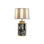 Lampada da tavolo Home ESPRIT Bianco Nero Grigio Dorato Porcellana 29 x 29 x 51 cm