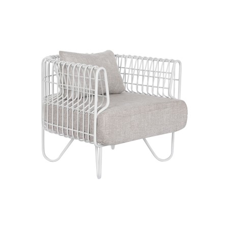 Poltrona Home ESPRIT Bianco Metallo 76 x 66 x 65 cm