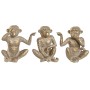 Statua Decorativa Home ESPRIT Dorato Scimmia Tropicale 14 x 10 x 14 cm (3 Unità)