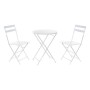 Tavolo con 2 sedie DKD Home Decor Bianco Metallo (3 pcs)