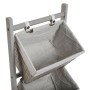 Scaffale da Bagno Versa Grigio 4 Cesti Multicolore Cotone Legno Rattan 35 x 125 x 35 cm