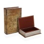 Scatola Decorativa Versa Libro Mappamondo Tela Legno MDF 7 x 27 x 18 cm