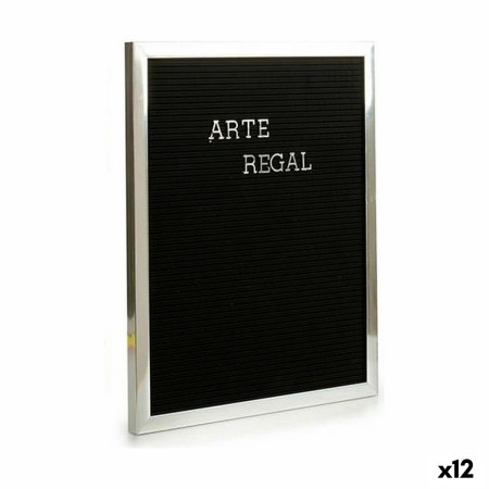 Quadro Argentato Nero Pannello 144 Lettere (2,5 x 50,5 x 40,5 cm) (12 Unità)