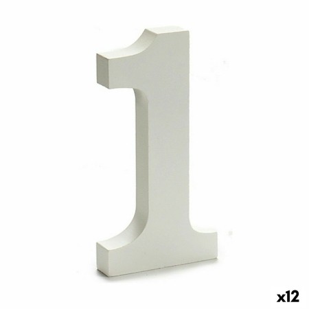 Numeri 1 Legno Bianco (1,8 x 21 x 17 cm) (12 Unità)