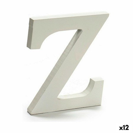 Lettera Z Legno Bianco (1,8 x 21 x 17 cm) (12 Unità)