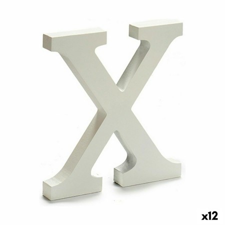 Lettera X Legno Bianco (1,8 x 21 x 17 cm) (12 Unità)