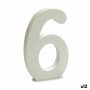 Numeri 6 Legno Bianco (1,8 x 21 x 17 cm) (12 Unità)