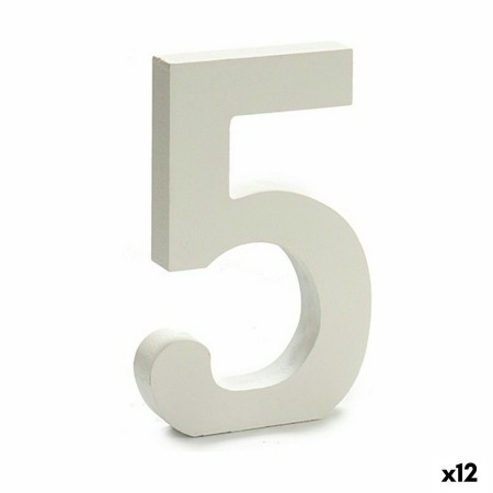 Numeri 5 Legno Bianco (1,8 x 21 x 17 cm) (12 Unità)