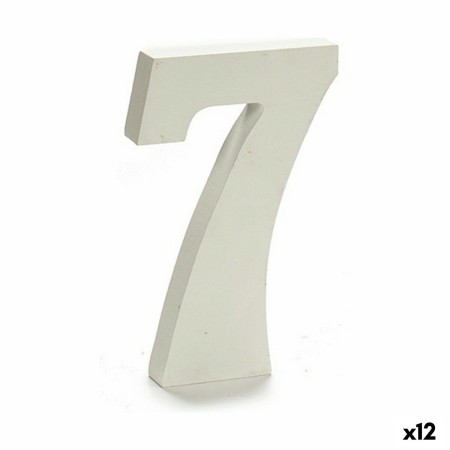 Numeri 7 Legno Bianco (1,8 x 21 x 17 cm) (12 Unità)