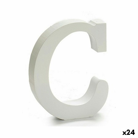 Lettera C Legno Bianco (2 x 16 x 14,5 cm) (24 Unità)