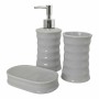 Set da Bagno Onde Ceramica Grigio Metallo (12 Unità)