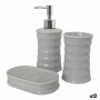 Set da Bagno Onde Ceramica Grigio Metallo (12 Unità)