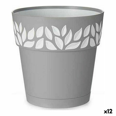 Vaso Autoirrigante Stefanplast Grigio 15 x 15 x 15 cm Bianco Plastica (12 Unità)