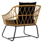 Sedia da giardino DKD Home Decor MB-178990 Naturale Nero Metallo Rattan (76 x 58 x 80 cm)