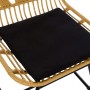 Sedia da giardino DKD Home Decor MB-178991 Naturale Nero Metallo Rattan (58 x 65 x 89 cm)