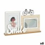 Cornice Portafoto Smile 2 fotos Nero Marrone Legno MDF (6 Unità) (40 x 27 x 6 cm)