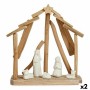 Presepe di Natale Ceramica Marrone Bianco 2 Unità 25 x 28 x 10 cm Naturale Legno (2 Unità)