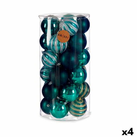 Set di palline di Natale Azzurro PVC 8 x 9 x 8 cm (4 Unità)