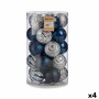 Set di palline di Natale Azzurro Argentato PVC Ø 8 cm (4 Unità)