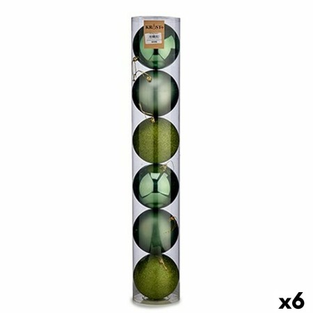 Set di palline di Natale 6 Pezzi Verde Plastica Ø 12 cm (6 Unità)