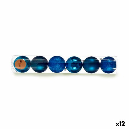 Set di palline di Natale Azzurro Plastica 8 x 9 x 8 cm (12 Unità)