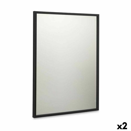 Specchio da parete 50 x 70 cm Nero Legno MDF (2 Unità)