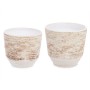 Set di Vasi Ø 20 cm Ø 25 cm 2 Pezzi Bianco Beige Ceramica